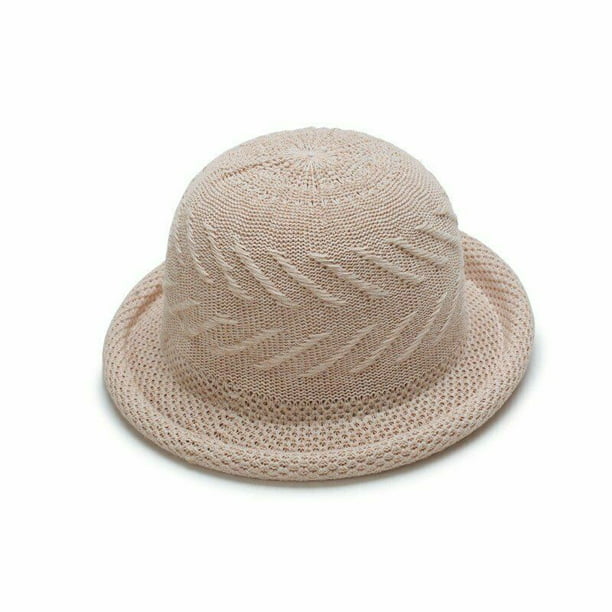 Magik Women Lady Summer Breathable Sun Braided Trim Straw Bowler Cap Cloche Hat 